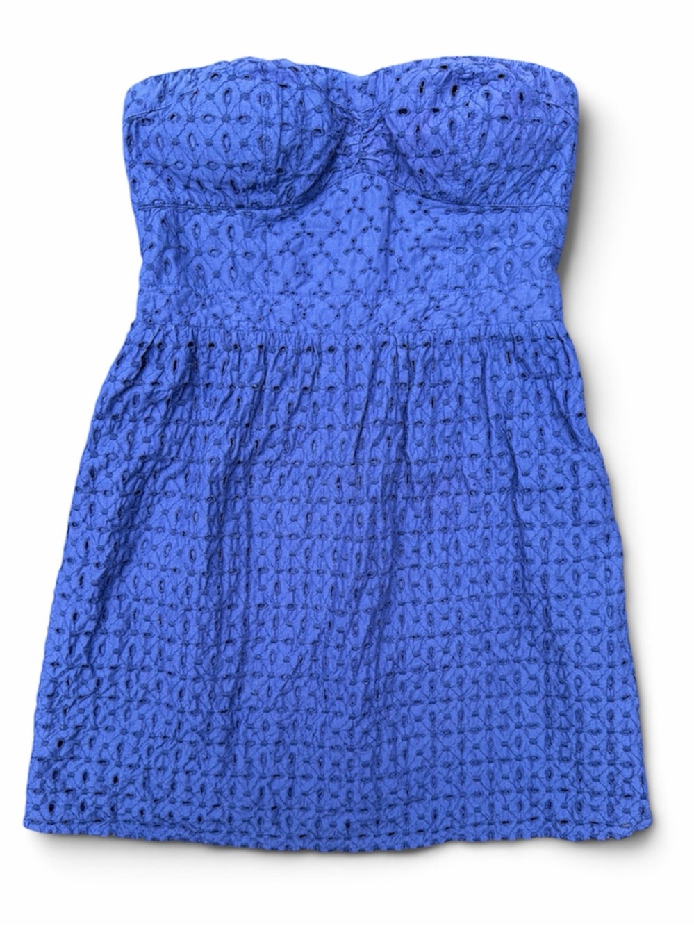 American Eagle Outfitters Strapless Eyelet Dress - Royal Blue